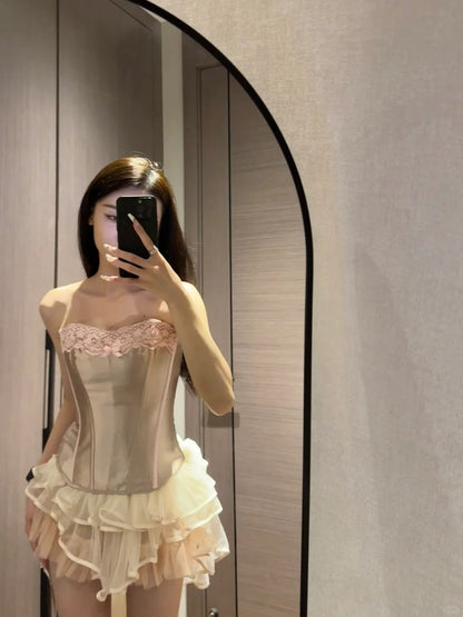 Süßes Prinzessin Bandeau Korsett Mini 17 Jahre altes Homecoming Kleid P3562