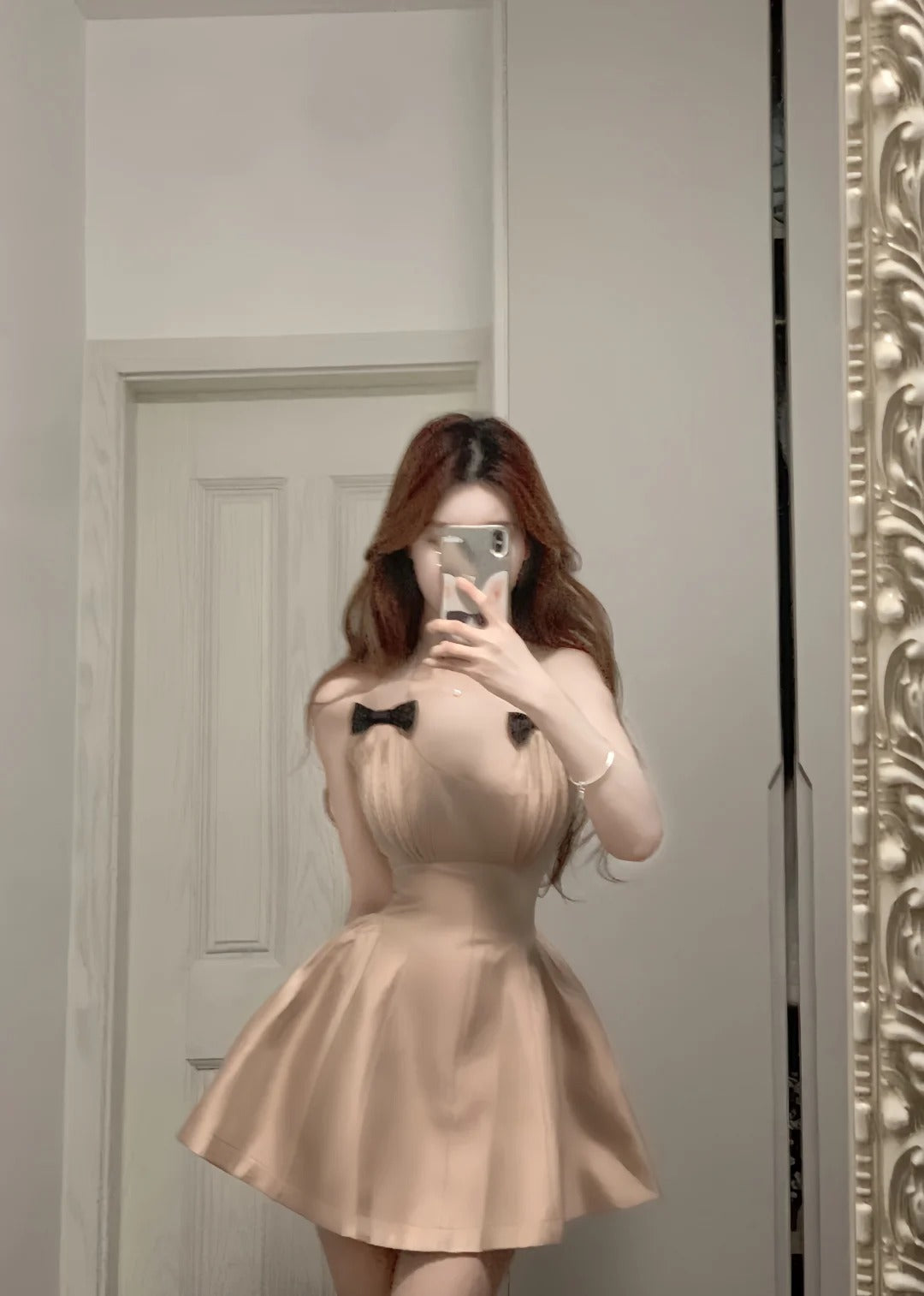Sweet Pink Halter Neck Bow Satin A-Line Homecoming Dress P3572