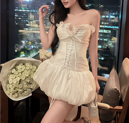 Sweet Princess Trägerloses Puffy 17. Geburtstag Homecoming-Kleid P3586