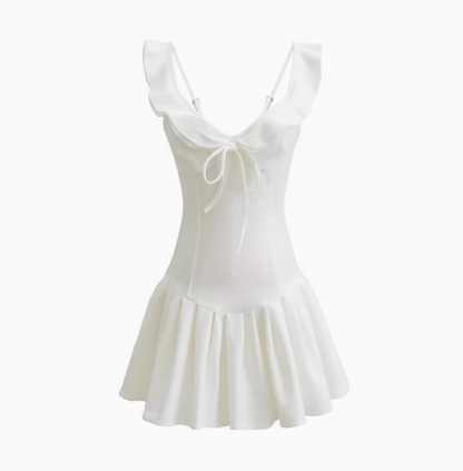 Reines Verlangen Mädchen V-Ausschnitt Schmal geschnittenes Kleid mit Schnürung und Schleife in der Taille A-Linie 17. Geburtstag Homecoming-Kleid P3590