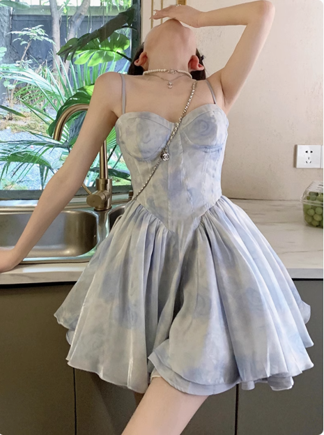 Sweet Purple Princess Puffy Strapless Homecoming Dress P3622