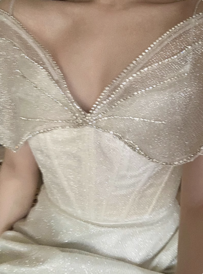 Prinzessin Light Luxury Sling Strass Schleife Glänzend 17. Geburtstag Homecoming Kleid P3645