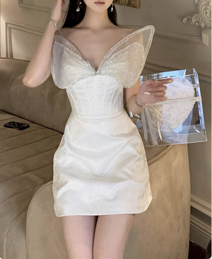 Prinzessin Light Luxury Sling Strass Schleife Glänzend 17. Geburtstag Homecoming Kleid P3645