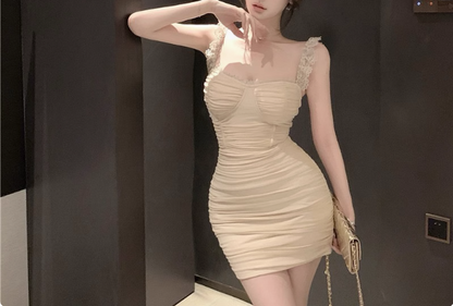 Sexy schmales, kurz geschnittenes Homecoming-Kleid mit Spitzenbändern P3659