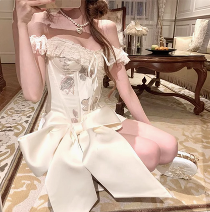 Designer Bow Fischgrätmuster Tube Top Satin 17. Geburtstag Homecoming Kleid P3680
