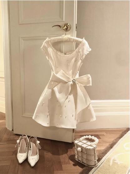 slim fit dress slacks Pearl Pink A Line Short Homecoming Dress – TANYA BRIDAL main image 1