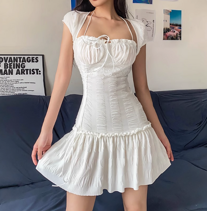 Sexy tief ausgeschnittenes, gerafftes Taillen-Neckholder-A-Linien-Kleid für den 17. Geburtstag oder Abschlussball P3688