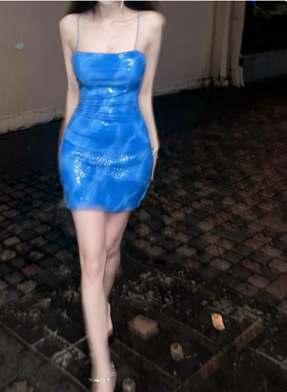 Sexy königsblaues rückenfreies Neckholder-Kleid, figurbetont, Hüfte, zum 17. Geburtstag, Abschlussballkleid P3700