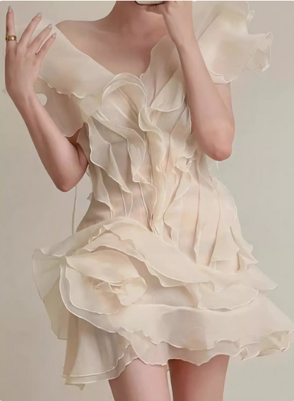 Design Gerafftes V-Ausschnitt Ein-Schulter Chiffon 17. Geburtstag Homecoming-Kleid P3729