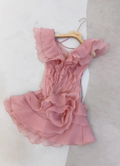 Design Gerafftes V-Ausschnitt Ein-Schulter Chiffon 17. Geburtstag Homecoming-Kleid P3729