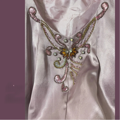 Vintage Satin handplissiertes schweres Art-Ballkleid P3764