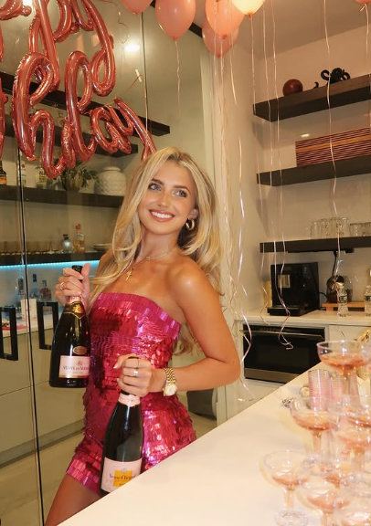 Sexy rosa Pailletten-Hüftkleid zum 21. Geburtstag Homecoming P3879