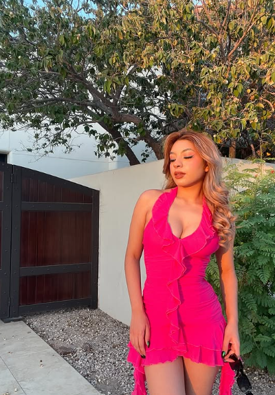 Sexy Heiß Pink Neckholder Chiffon 17. Geburtstag Homecoming-Kleid P3881