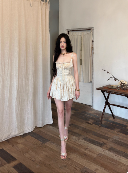 Französische Retro-Spitzen-Hosenträger Dunkles Satin A-Linie zum 21. Geburtstag Heimkehrkleid P3900