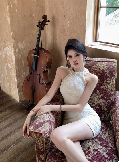 Pailletten Neckholder Off Shoulder Dunkel Gemustertes Enges Homecoming-Kleid zum 21. Geburtstag P3907