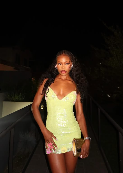 Sexy Suspender Yellow Sequin Hip 19th Birthday Homecoming Dress P3928