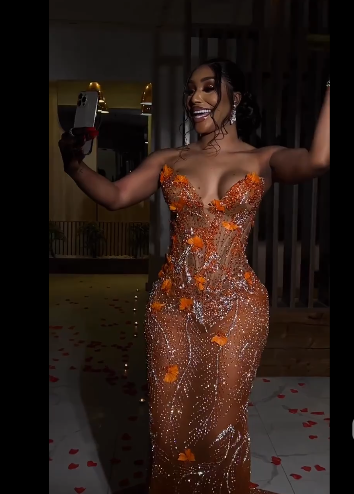 Mermaid Orange Prom Dresses Sleeveless 17th Birthday Outfits P394 - AS PHOTO / US2 Mermaid Orange Prom Dresses Sleeveless 17th Birthday Outfits P394 - AS PHOTO / US2