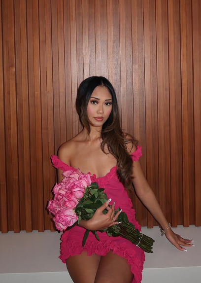 Süßes Rüschen-Dekolleté Rosa Rückenloses Geburtstagskleid Kurzer Rock Heimkehrkleid P3947
