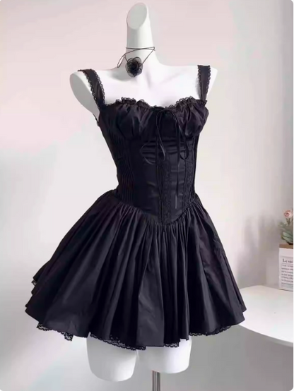 Süßes Fishbone-Trägerkleid Prinzessinnen-Geburtstags-Tutu Homecoming-Kleid P3975