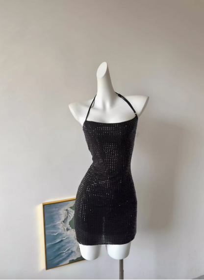 Sexy Neckholder Super Funkelnd Strass Hüftwickel Geburtstag Kurz Rock Homecoming Kleid P3977