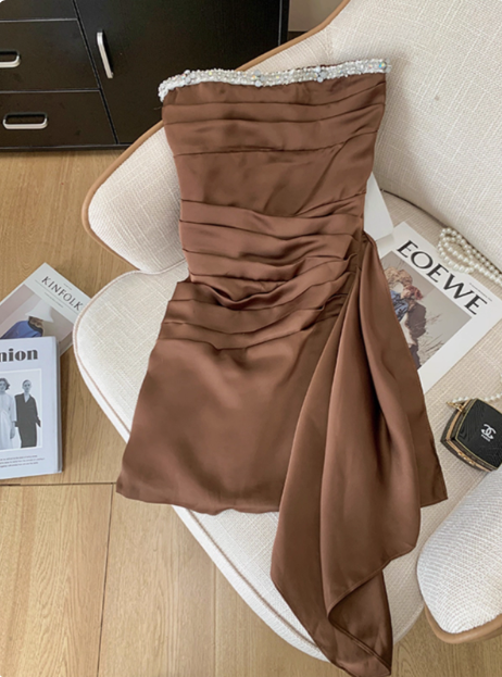 chic ball gown brown homecoming dress 16th birthday outfits P2090 – PreppyDress