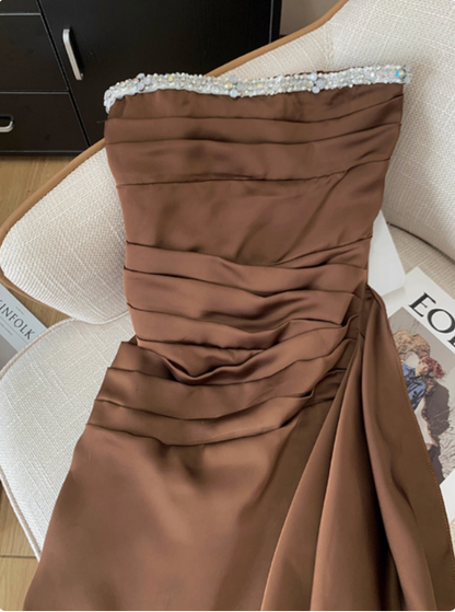 chic ball gown brown homecoming dress 16th birthday outfits P2090