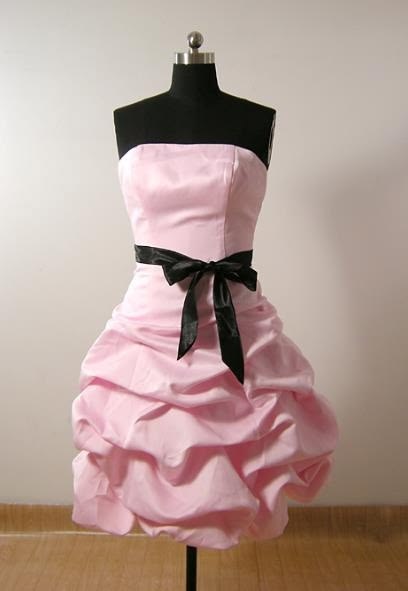 Sweet Homecoming Dress Pink Strapless Pleated Cocktail Dress Short Birthday Party Dress    P4952