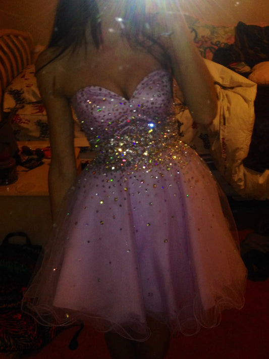 Sparkling Homecoming Dress Sweetheart Crystal Short Birthday Party Dress Cocktail Dress     P4970