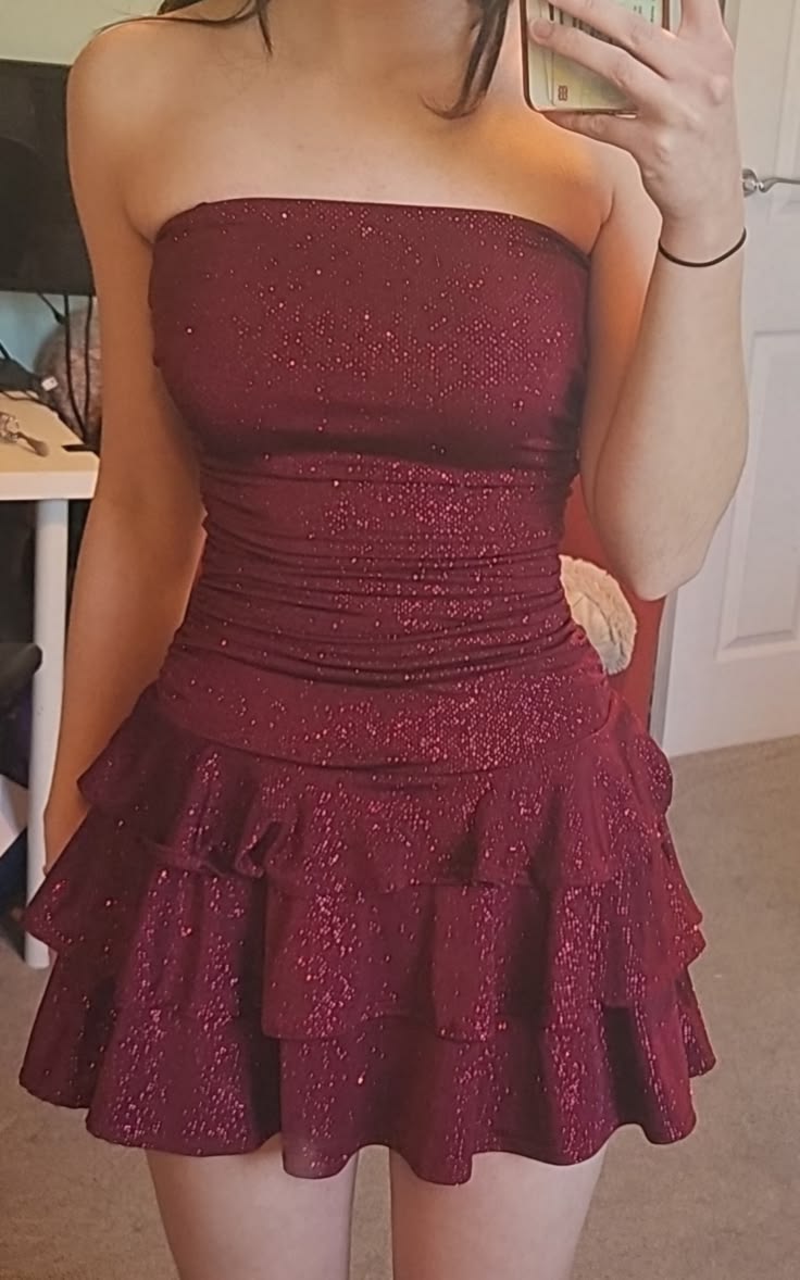 Beauty Homecoming Dress Wine Red Strapless Cocktail Dress Short Birthday Party Dress      P4975