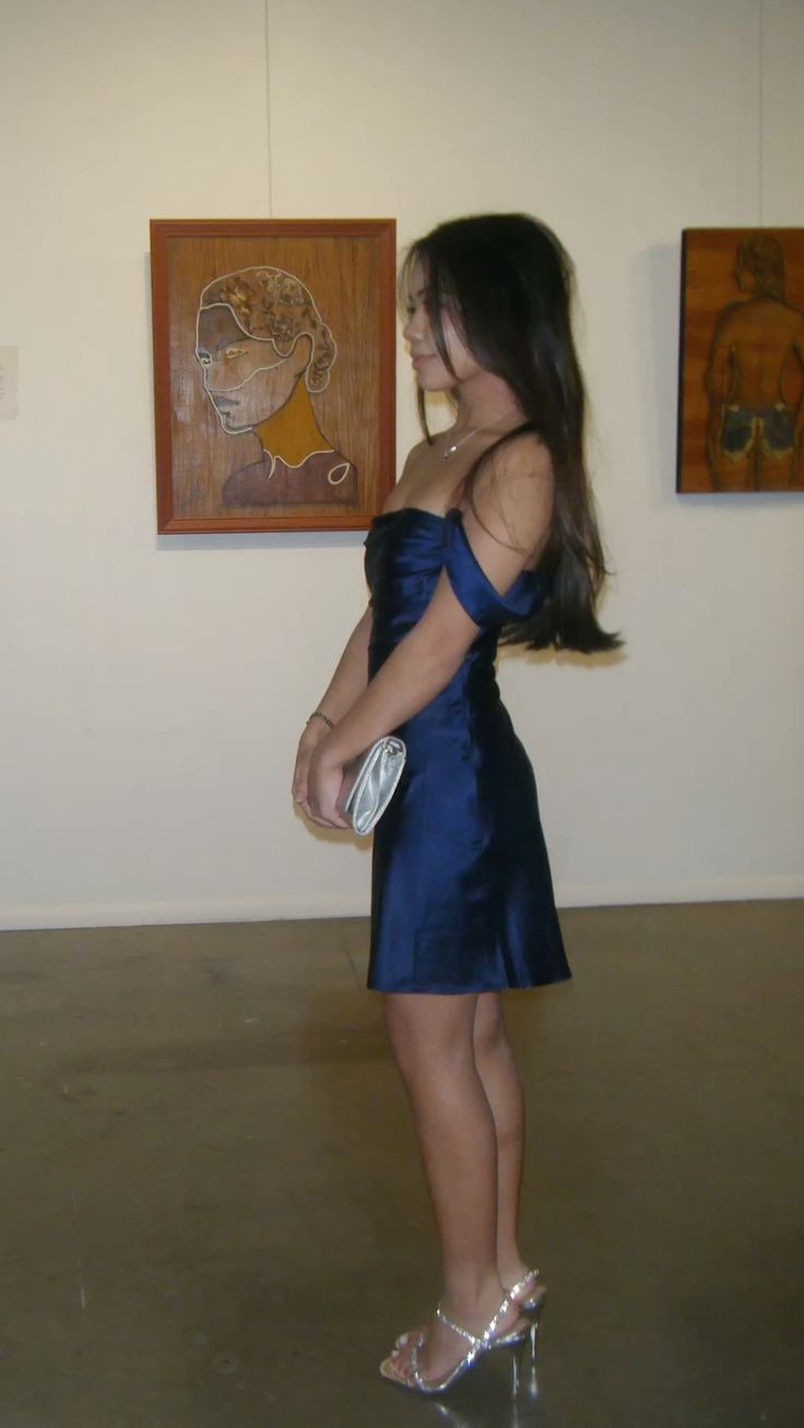 Charming Homecoming Dress Navy Blue Stain Off Shoulder Cocktail Dress Short Birthday Party Dress      P4976