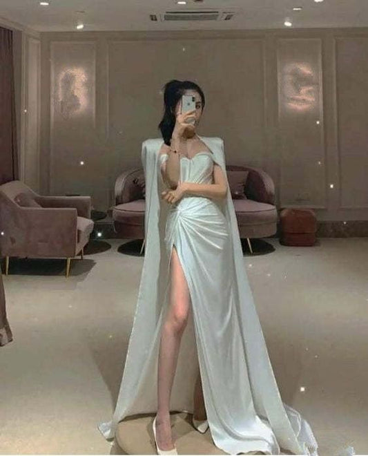 Mermaid Prom Dress With High Split Sexy Prom Dresses P591