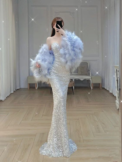 Silver Sequin Silver Grey Prom Dresses Modest Mermaid Sequin Silver Long Prom Dress P602 Silver Sequin Silver Grey Prom Dresses Modest Mermaid Sequin Silver Long Prom Dress P602