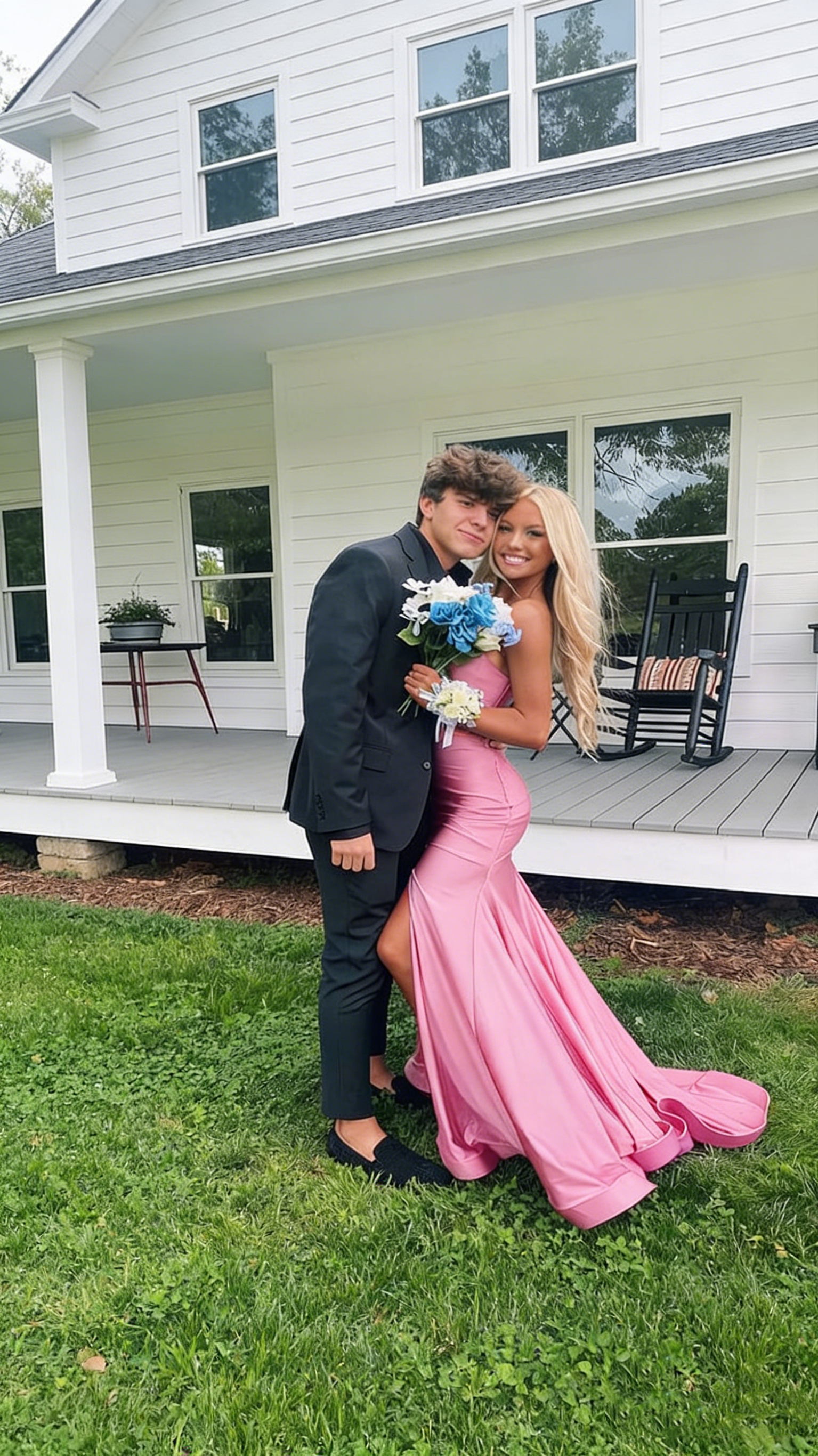 Sexy Mermaid Blue Slit Evening Prom Dress Birthday Outfits P645 – PreppyDress