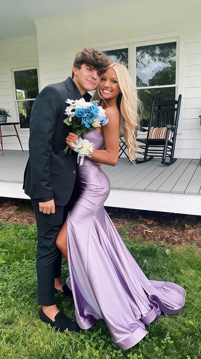 strapless open back dress Red Sequin Corset-Top Mermaid Long Prom Gown Formal Dresses – jkprom main image 0