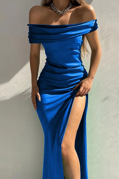 Sexy Meerjungfrau Off Shoulder Schwarzes Abendballkleid Outfits zum 22. Geburtstag P648