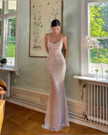 Simple Mermaid Straps Sequin Prom Dresses Maxi Dress 22th Birthday Out PreppyDress Simple Mermaid Straps Sequin Prom Dresses Maxi Dress 22th Birthday Out PreppyDress