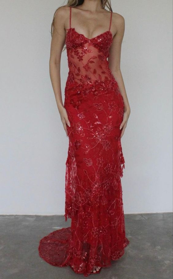 Gorgeous Sheath Spaghetti Straps Red Sleeveless Velvet Date Night Dress Prom Dresses Birthday Outfit