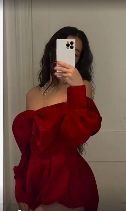 Sexy A-Linie Off-Shoulder Burgunderrot 18. Geburtstag Kleider Kurze Geburtstagsoutfits P1781