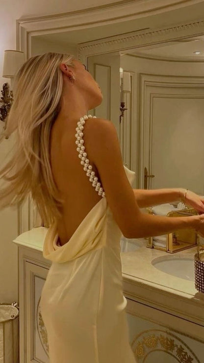 A line Backless Evening Party Dress Silk Satin Long Prom Dress P821 PreppyDress A line Backless Evening Party Dress Silk Satin Long Prom Dress P821 PreppyDress