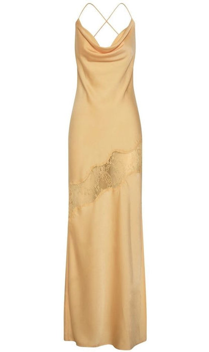 Sexy Meerjungfrau Spaghettiträger Gelbes Partykleid Rückenfreies Ballkleid P848