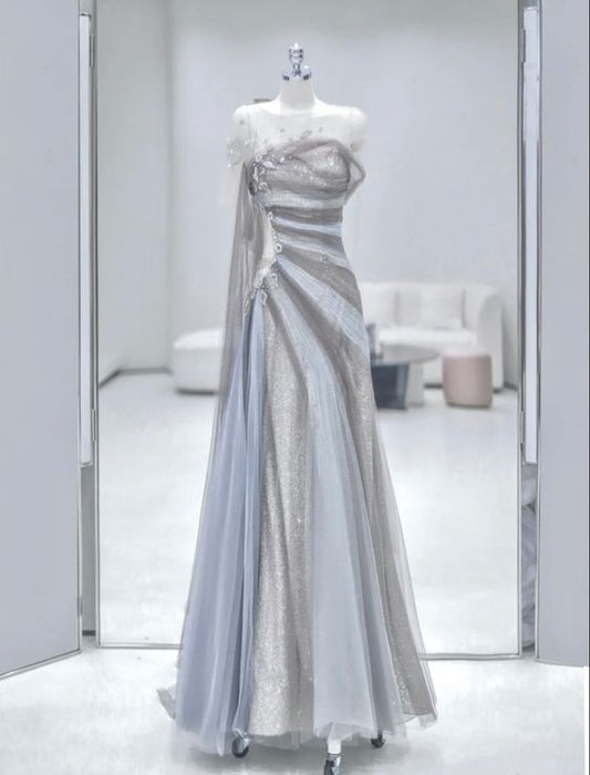 Mermaid Long Prom Dress Tulle Evening Dress P925