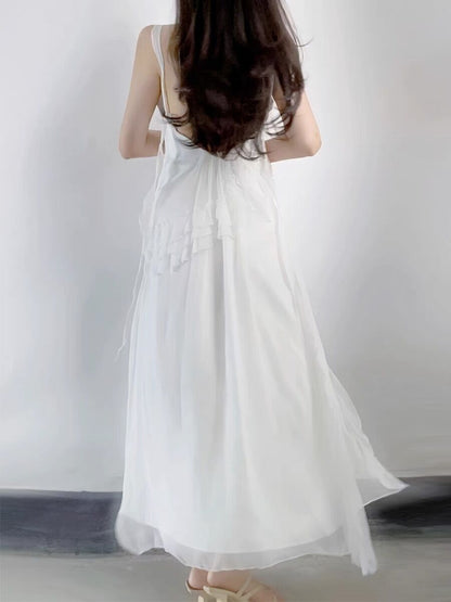 Sexy A-Linien langes Ballkleid mit Schlitz, weißes Abendkleid P933