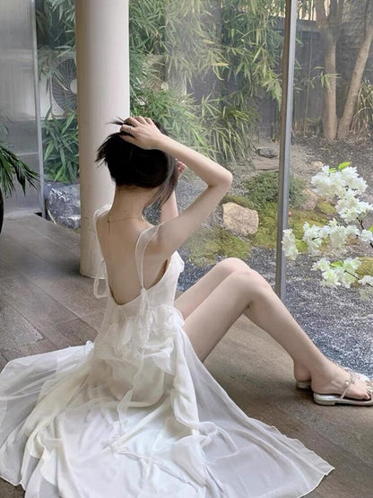 Sexy A-Linien langes Ballkleid mit Schlitz, weißes Abendkleid P933