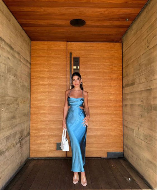 Sexy Meerjungfrauen-Abendkleid in Königsblau mit Trägern P984