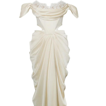 Sexy Meerjungfrau Trägerloses Langes Chiffon Ballkleid P986