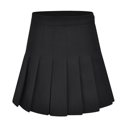 Amerikanischer Retro High-Waist Slim Faltenrock mit Sicherheitshose P349