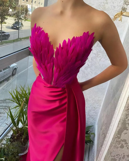 Meerjungfrau-Abendkleider Ärmellos V-Ausschnitt 3D-Spitzenapplikationen Pailletten Perlen 17. Geburtstag Outfits P391