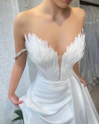 Meerjungfrau-Abendkleider Ärmellos V-Ausschnitt 3D-Spitzenapplikationen Pailletten Perlen 17. Geburtstag Outfits P391