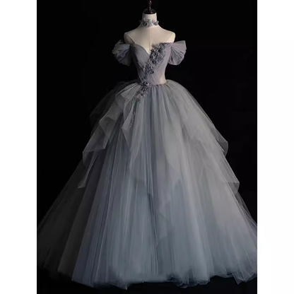 Prinzessin Ballkleid Tüll Abiballkleid Lange Abschlussballkleider P550