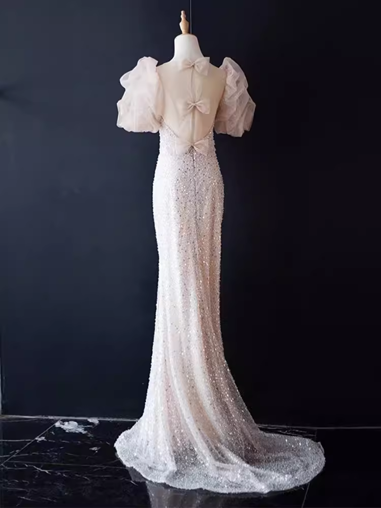 white prom dress with pink blue and gold Rachel Allan 70383
